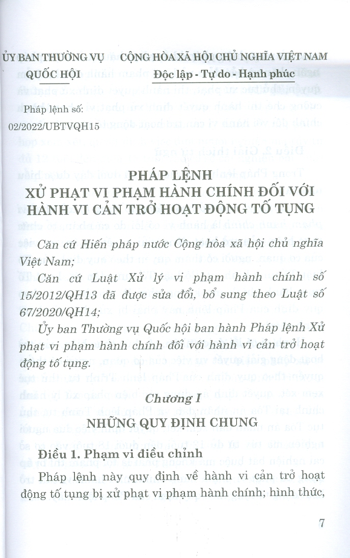 Pháp Lệnh Xử Phạt Vi Phạm Hành Chính Đối Với Hành Vi Cản Trở Hoạt Động Tố Tụng