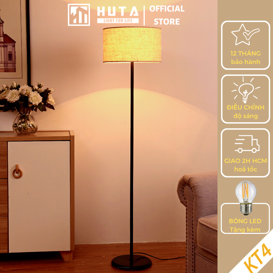 Hình ảnh Đèn Cây Đứng HUTA KT4 Cao Cấp, Sang Trọng, Decor Trang Trí Phòng Ngủ, Sofa, Phòng Khách, Điều Chỉnh Độ Sáng, Bóng Led Ánh Sáng Vàng