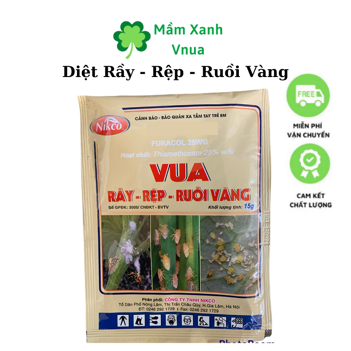 Vua Rầy Rệp - Trị Rệp , Ruồi Vàng , Rầy Nâu - Gói 15gr