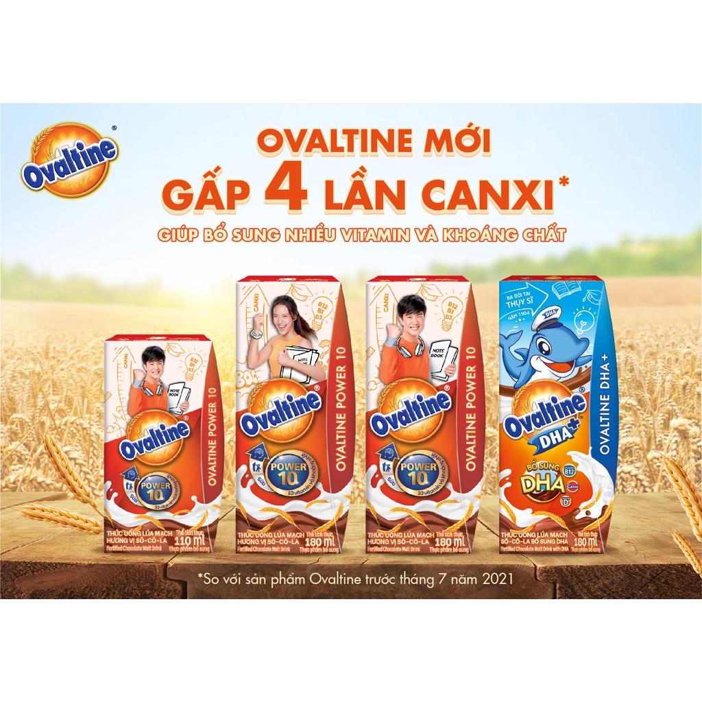 Thùng 12 lốc thức uống lúa mạch hương vị sô-cô-la Ovaltine PRO 110mlx4 công thức mới