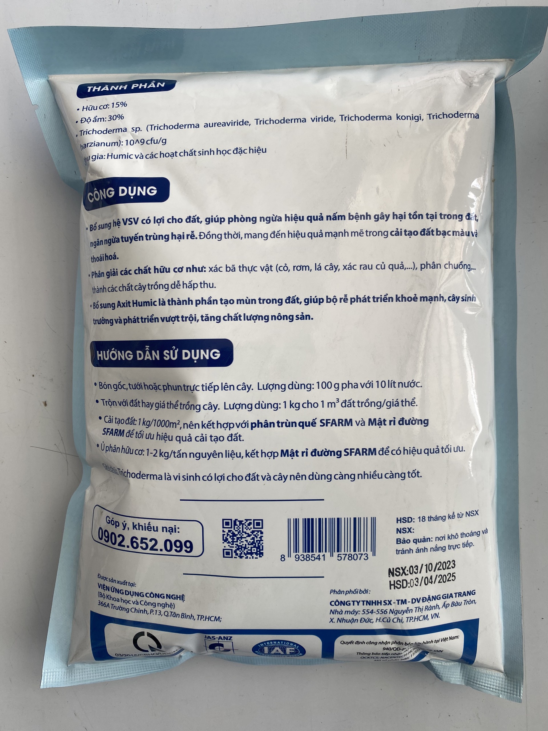 Chế Phẩm Nấm Đối Kháng TRICHODERMA Plus Humic gói 1kg