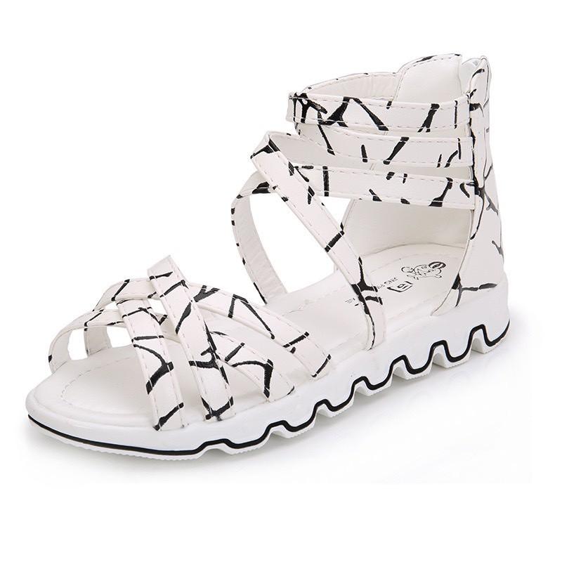 Giày Sandal chiến binh bé gái cao cổ phong cách Hàn Quốc chất da PU siêu mềm êm chân !