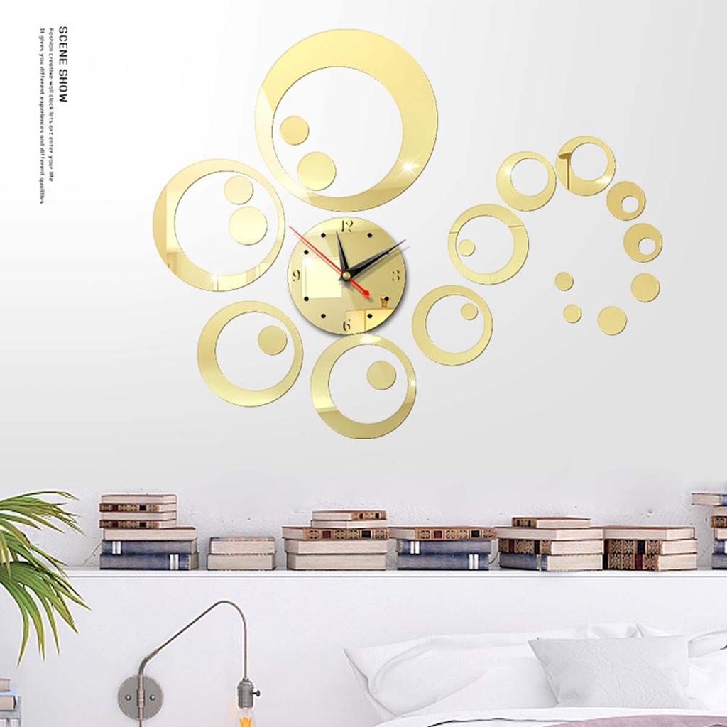 AA Creative 3D Acrylic Wall Sticker Household Living Room Office Mirror Mute Decorative Wall Sticker Clock
