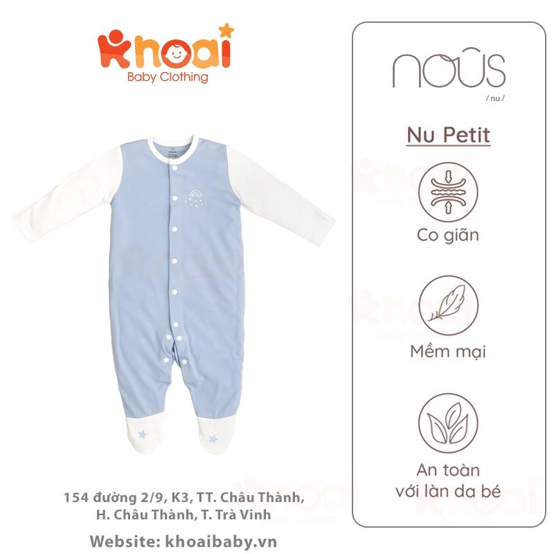 Bộ body Nous có tất xanh hình cầu vồng newborn - Chất liệu Nu Petit 95% cotton thiên nhiên