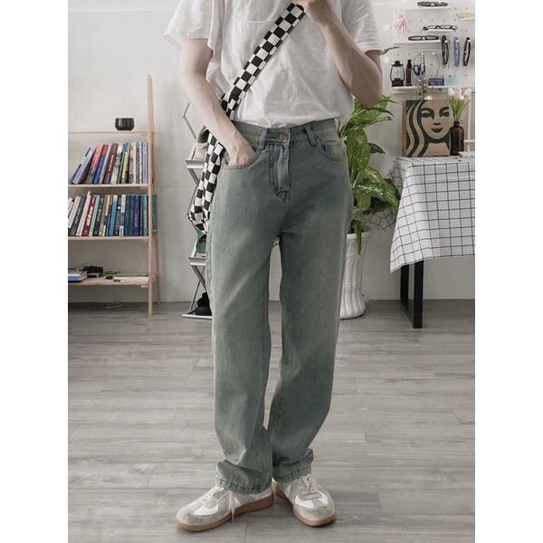 Quần baggy jeans ống rộng unisex ms836