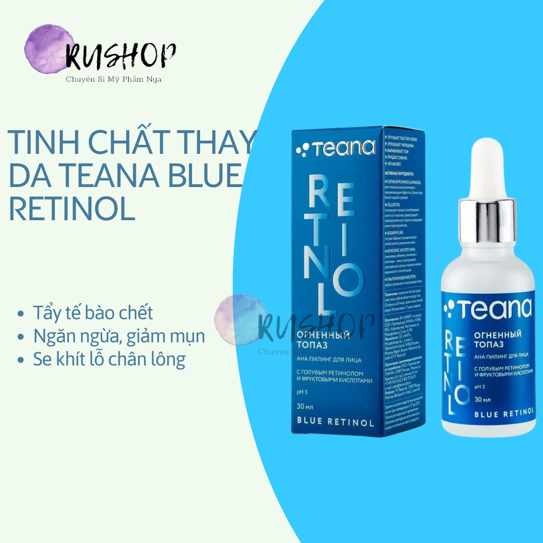 Peel da - Tẩy da chết hóa học Rejuvenating Peel Blue Retinol Teana - Giảm mụn, dưỡng ẩm, đổi mới làn da