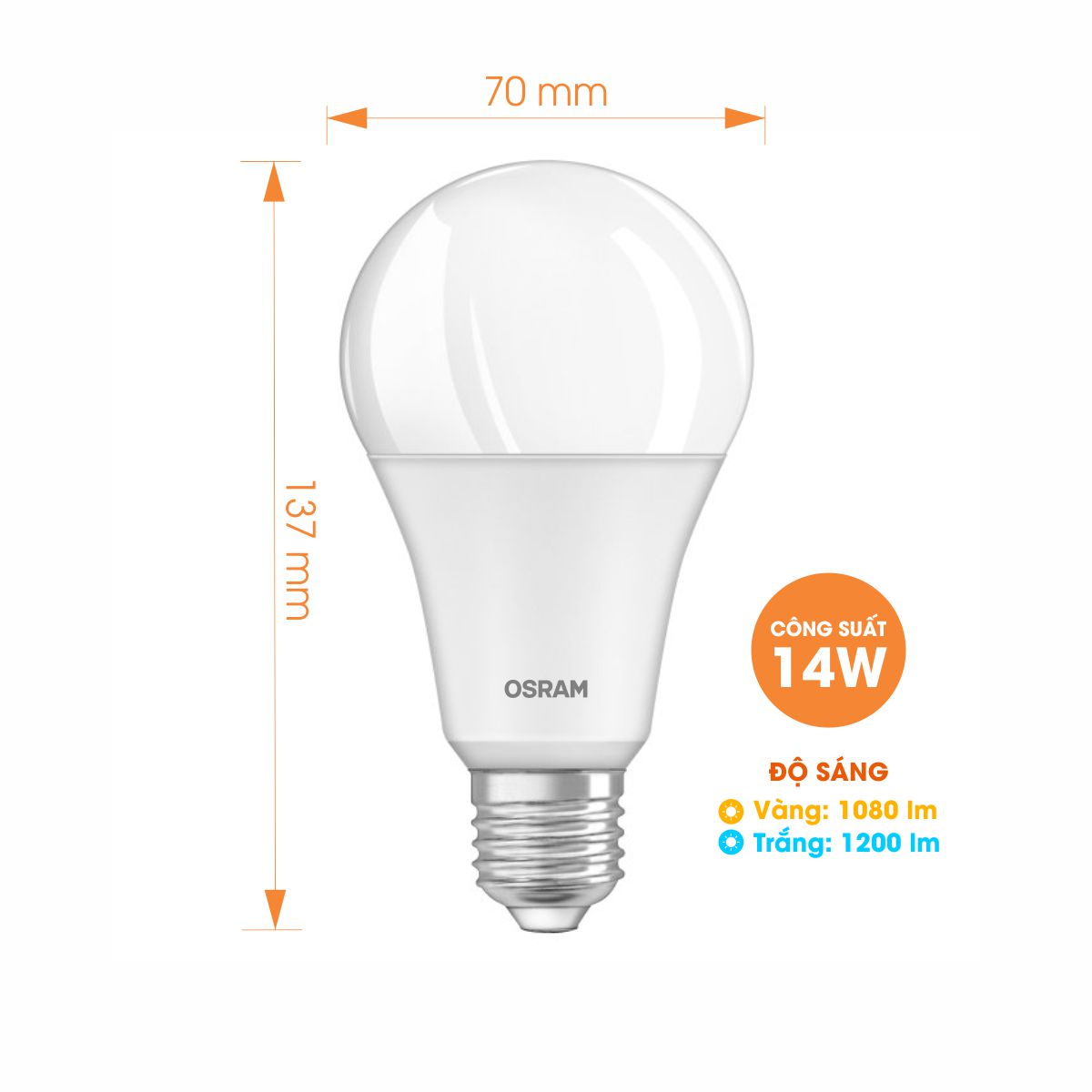 Bóng đèn LED Bulb E27 ECO CLASSIC A 14W OSRAM