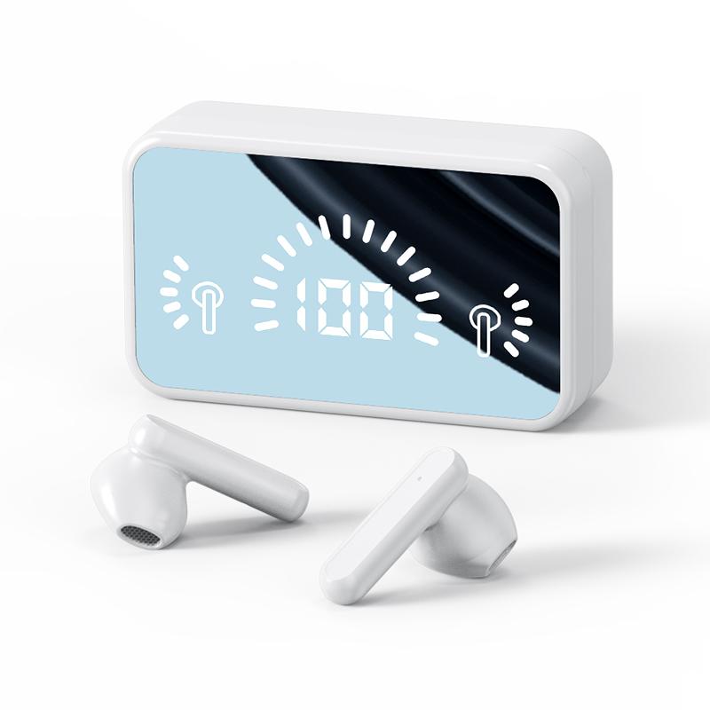 Gương Tws Tai Nghe Không Dây Fone Bluetooth 5.2 Tai Nghe Nhét Tai Thể Thao Tai Nghe Nhét Tai Có Mic 2200Mah Sạc Hộp Cho Tất Cả Các Dòng Điện Thoại