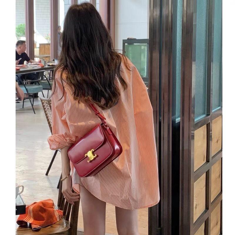 ️ ÁO KẺ SỌC CAM - Chất vải mát , hàng độc quyền hông đụng hàng -dễ mặc