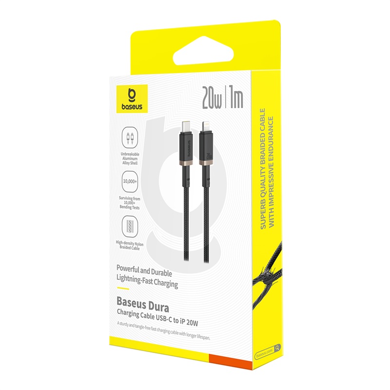 Cáp Baseus Dura Series USB-C To Ln 20W dài 1m - Hàng Chính Hãng