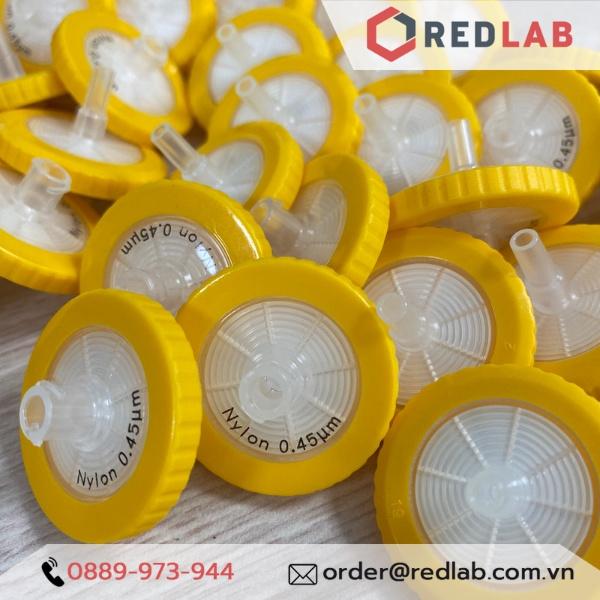 Đầu lọc Syringe Nylon đường kính 33mm, lỗ lọc 0.45um không tiệt trùng Finetech Nylon033N045I