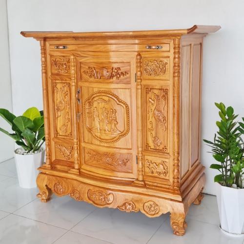TỦ THỜ GỖ GÕ ĐỎ CAO 1M25  BÀN CÚNG , TỦ THỜ GỖ CAO CẤP