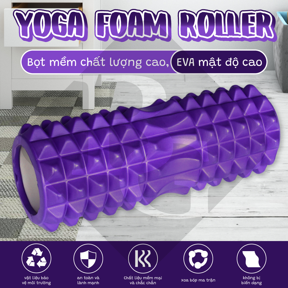 BG Con Lăn Massage Ống Lăn Dãn Cơ Foam Roller Tập Gym, Yoga, Thể Hình (hàng nhập khẩu) PURPLE