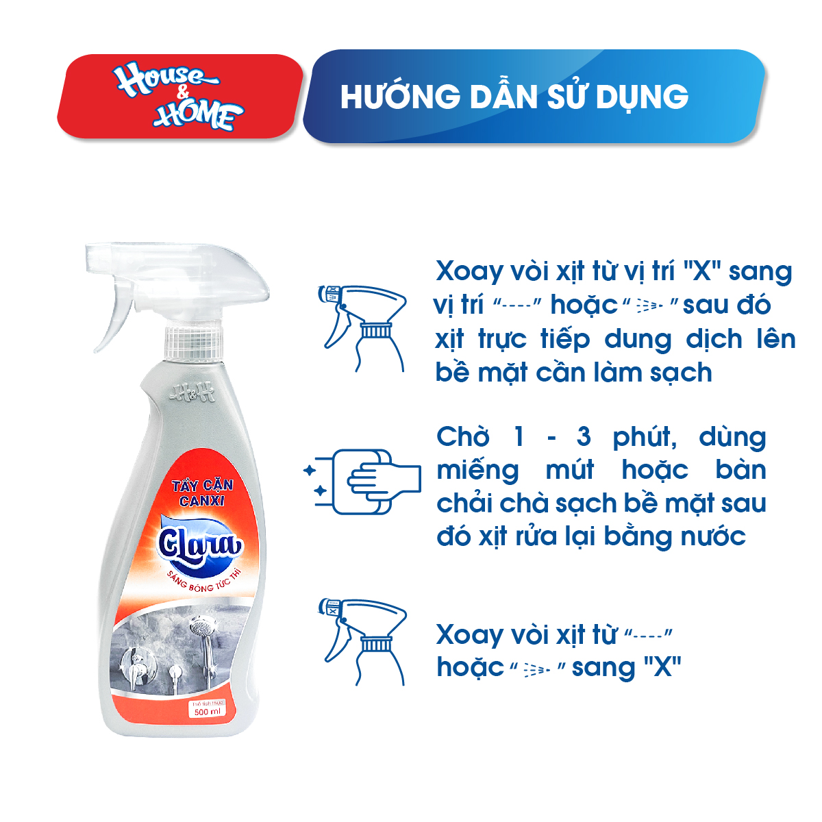 Tẩy cặn canxi Clara chai 500ml