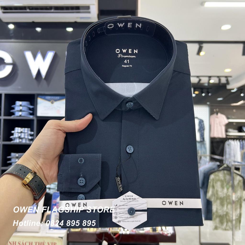 Áo Sơ mi Owen nam cộc tay không túi dáng Regular sợi KNIT cao cấp chống nhăn mềm mịn mát AR230106D