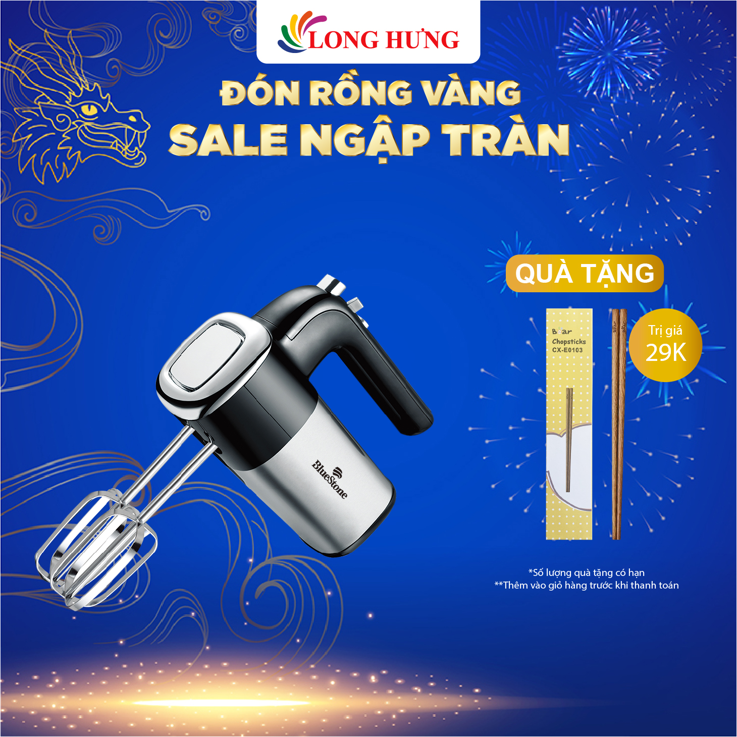 Máy đánh trứng Bluestone HMB-6338 - Hàng chính hãng