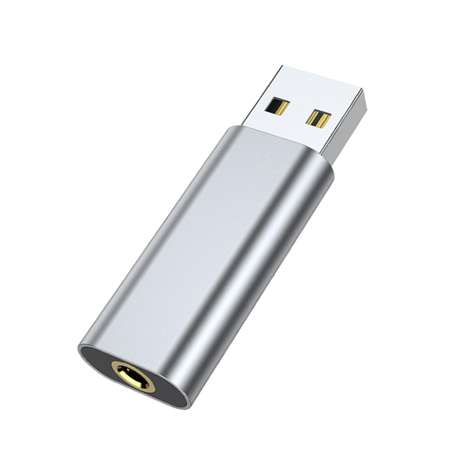 USB to 3.5mm Audio Jack Adapter Audio Converter Mini Microphone Stereo Jack External Stereo Sound Card 2 in 1 for Headphone Desktops Speaker