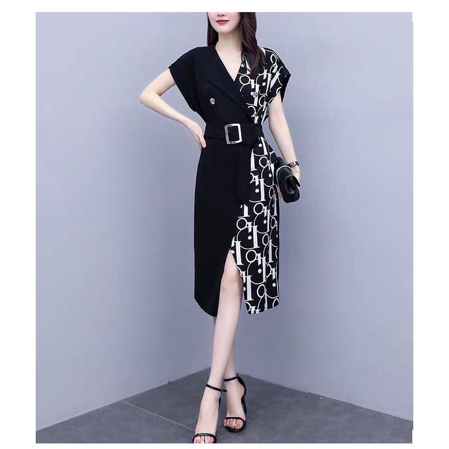 VÁY PHỐI CHỮ KÈM NỊT SANG TRỌNG - QW635