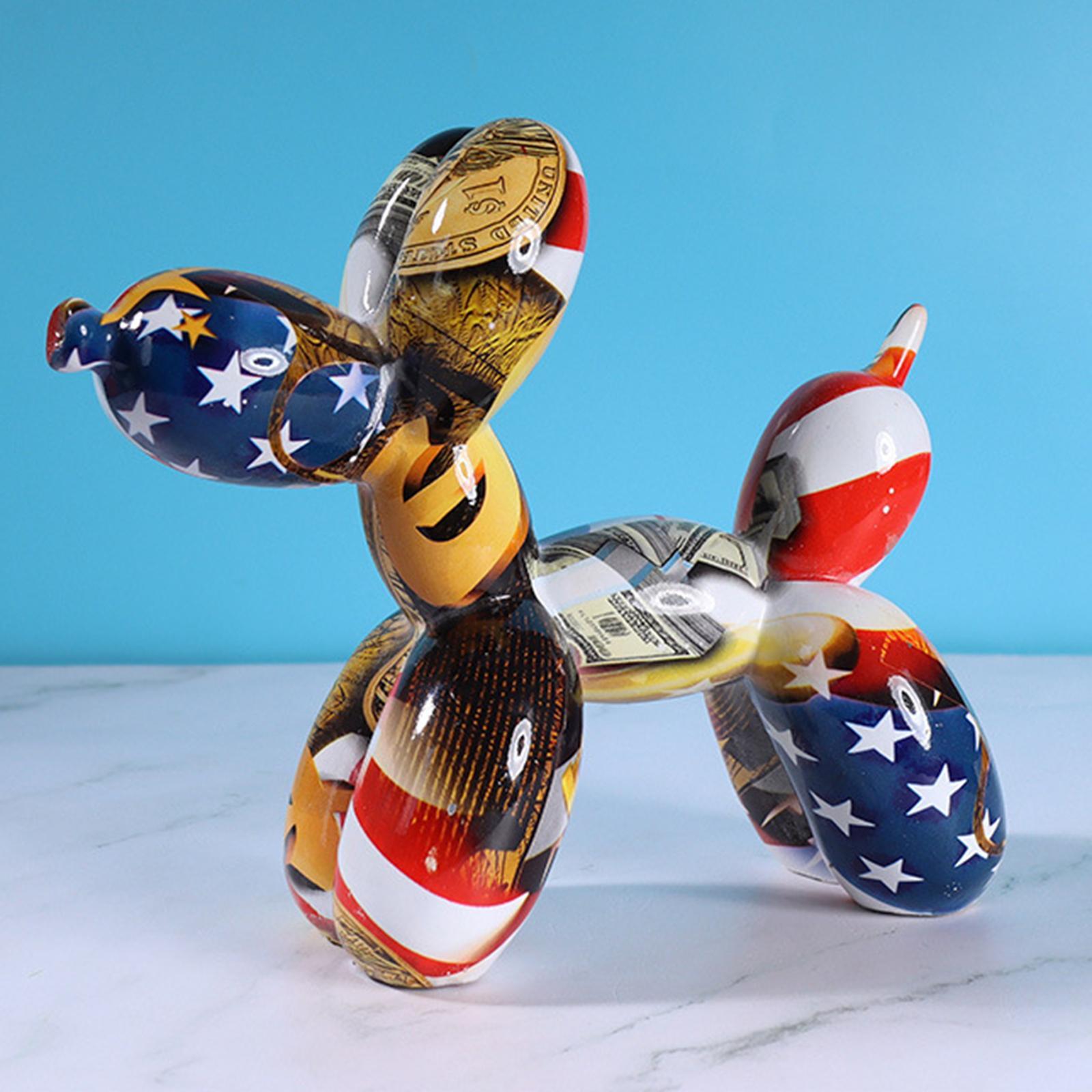 Balloon Dog Sculpture, Resin Creative Animal Figurine Balloon Dog Statue Modern Desktop Decoration for Home Bedroom Living Room