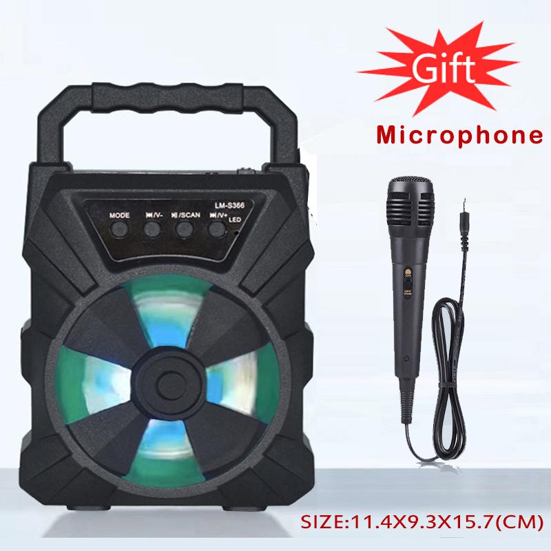 10W Karaoke Hộp âm thanh di động ngoài trời Loa không dây Rạp hát tại nhà lớn Loa tiệc Bluetooth có micrô có dây Màu sắc: như hình ảnh