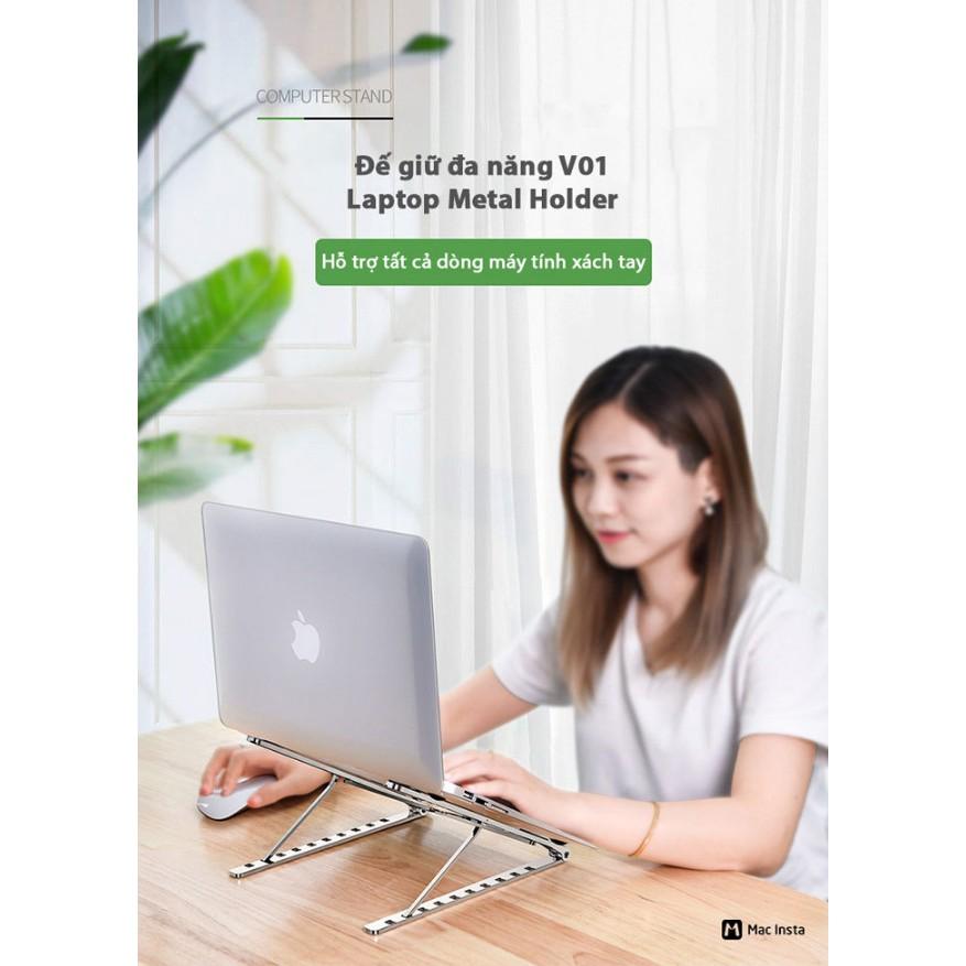 ĐẾ GIỮ ĐA NĂNG V01 LAPTOP METAL HOLDER: NÂNG ĐỠ TUYỆT ĐỈNH, CHỐNG TRƯỢT THÔNG MINH