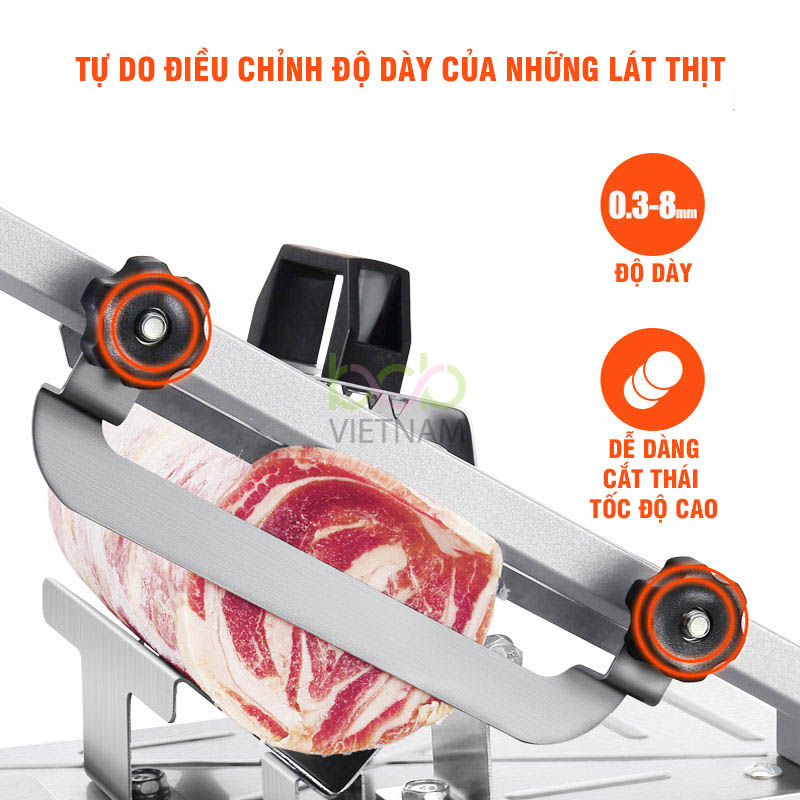 Dao Cắt Thái Thịt Đông Lạnh Có Thể Điều Chỉnh Độ Dày Của Thịt, Có Thanh Cố Định Khối Thịt Tiện Lợi Và Đa Năng