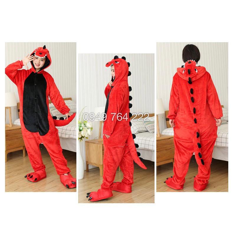 Bộ Đồ Thú Khủng long Đỏ Bộ đồ thú khủng long đẹp trẻ em - Đồ thú siêu Dễ thương cho bé
