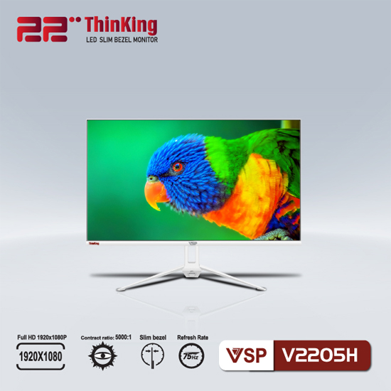 Màn hình LCD 22inch ThinKing VSP V2205H LED Slim Bezel Monitor Full HD 75hz (Trắng) - Hàng Chính Hãng