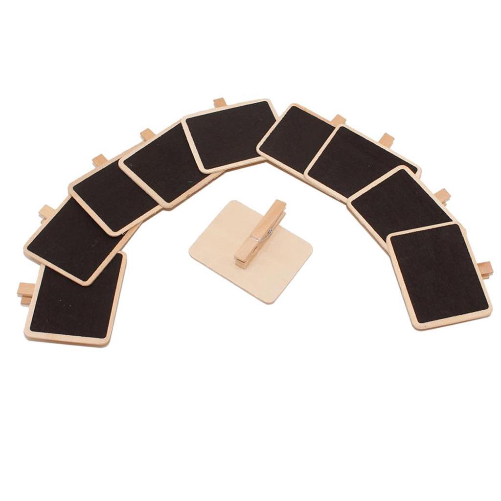4-12pack Pack 10PCS Small Mini Wooden Blackboard Note Memo Message Board