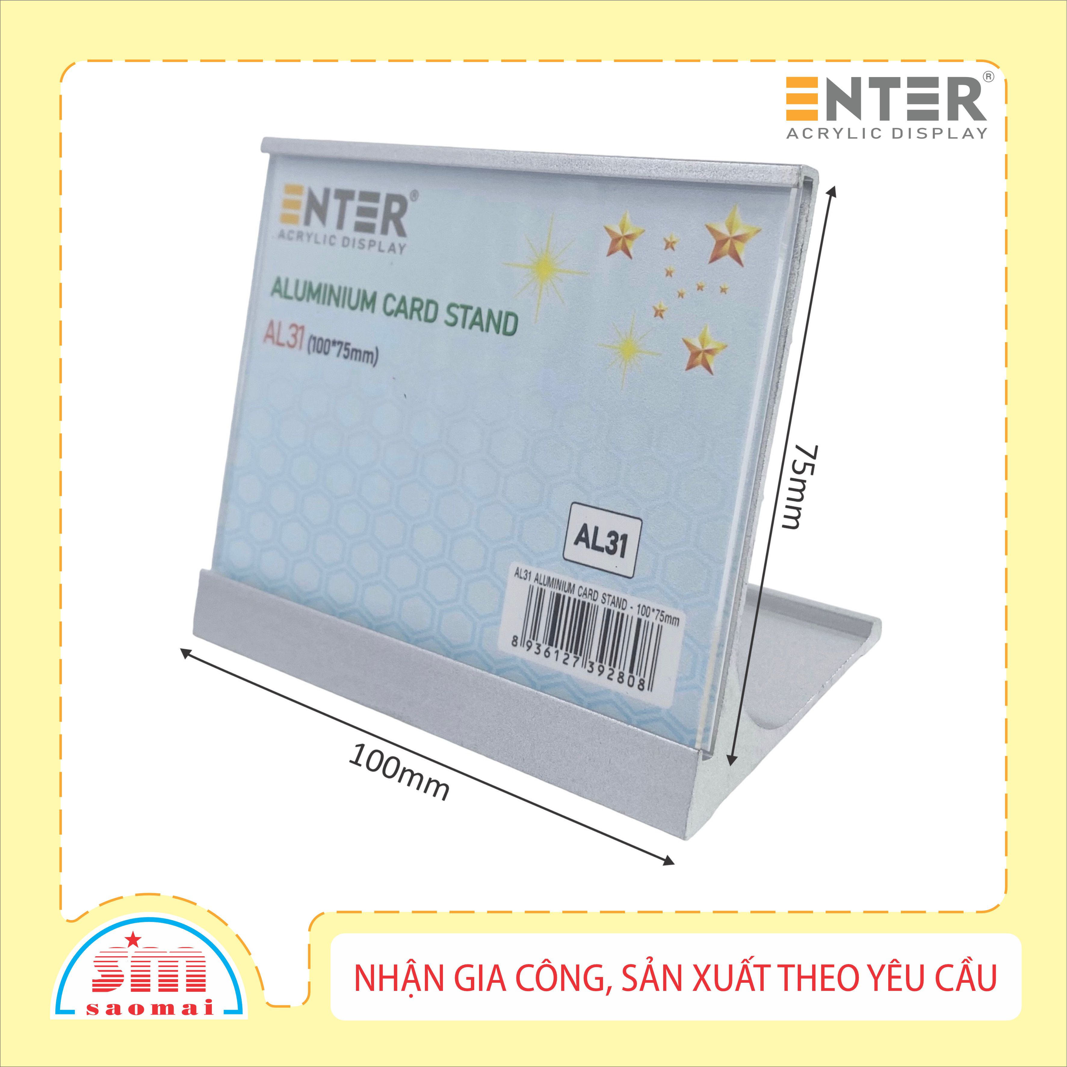 Bảng thông tin để bàn nhôm Enter AL31 100x75mm
