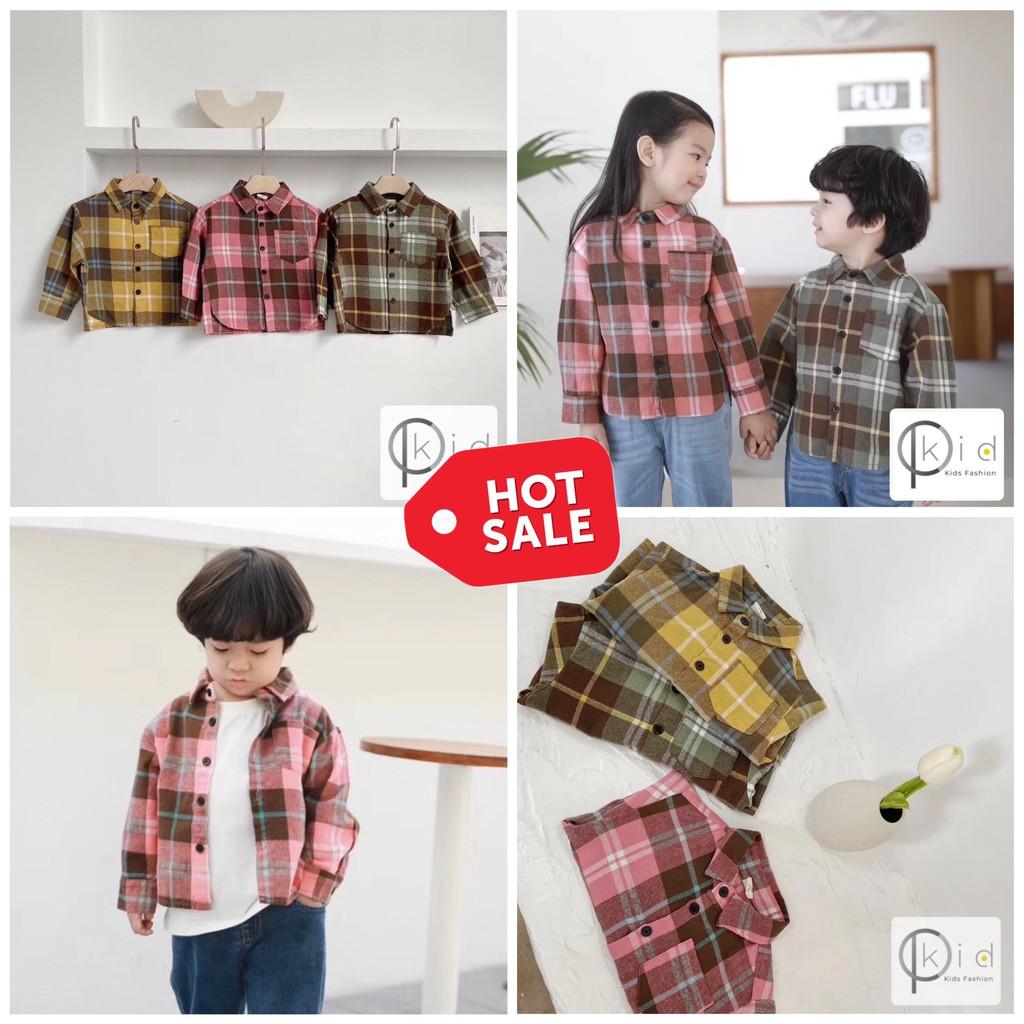 ÁO SƠ MI CARO 2 TÚI- CPKID - BAO CHẤT BÉ YÊU - THỜI TRANG TRẺ EM PHONG CÁCH HÀN QUỐC