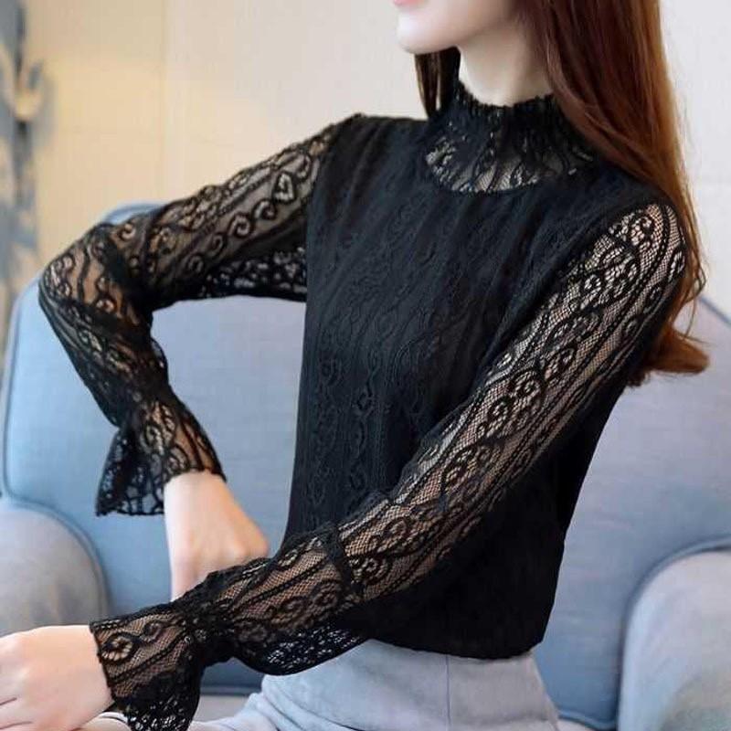 ÁO SƠ MI REN NỮ CỔ CAO SANG CHẢNH