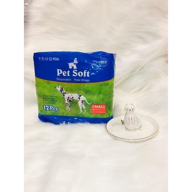 Bỉm dành riêng cho chó đực, tã cho chó đực Pet Soft công nghệ cao 12 miếng dày