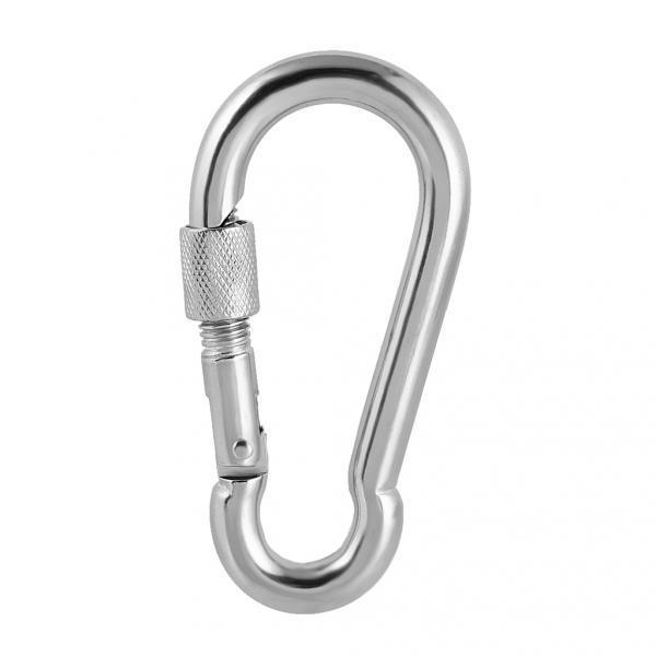 2x Stainless Steel Carabiner, Eyelet And Screw