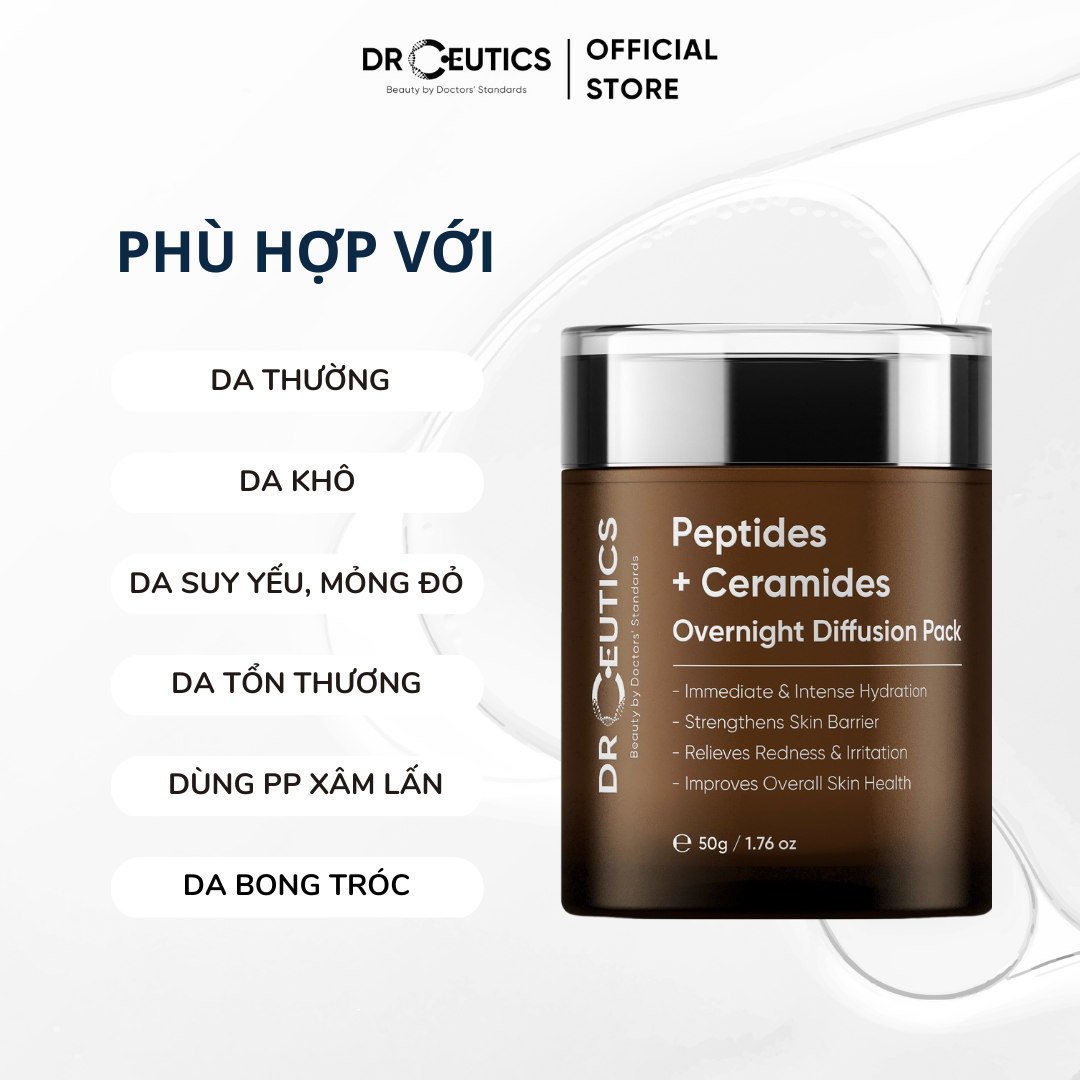 DRCEUTICS - Kem Dưỡng Phục Hồi Da Chứa Peptides Và Ceramides Overnight Diffusion Pack (50g)