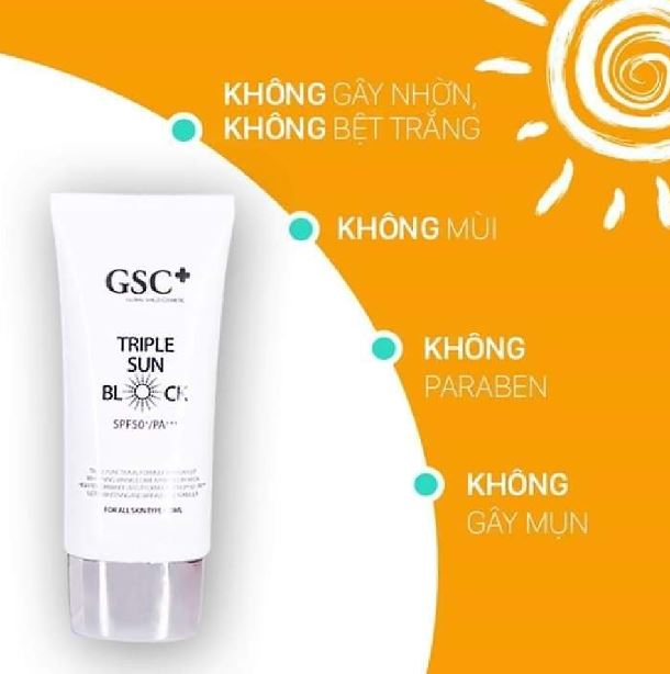 KEM CHỐNG NẮNG VẬT LÝ GSC+ TRIPLE SUN BLOCK 50G