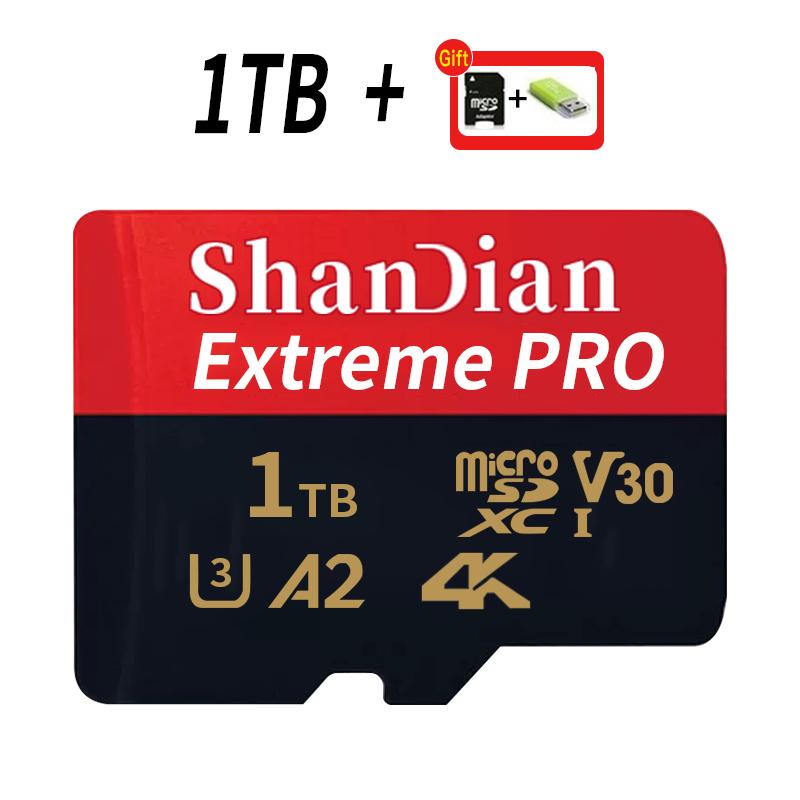 Mini Micro SD Thẻ 1TB Công suất lớn Micro SD / TF Flash Thẻ bộ nhớ tốc độ cao 512GB 256GB Micro SD cho điện thoại / máy tính màu: 1TB