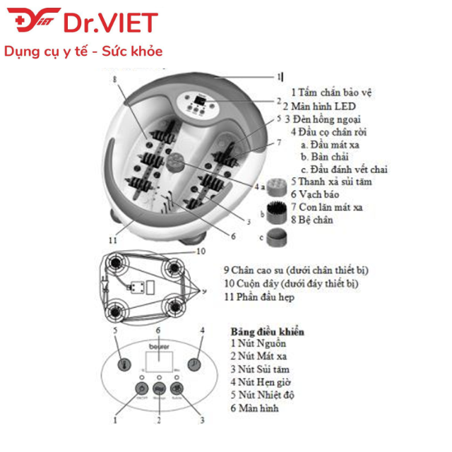 [Chính hãng] Bồn Ngâm Chân Beurer đa năng FB50 - Máy ngâm chân massage cao cấp tăng cường sức khỏe cho đôi chân, giảm đau, êm dịu thần kinh, giảm stress; thư giãn và phục hồi