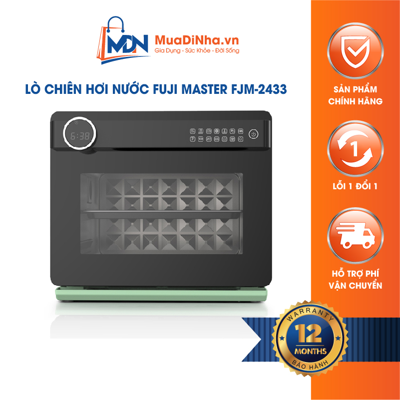 Nồi chiên không dầu hơi nước Fuji Master FJM-2433 dung tích 20L chiên hấp không dầu đa năng - Hàng chính hãng