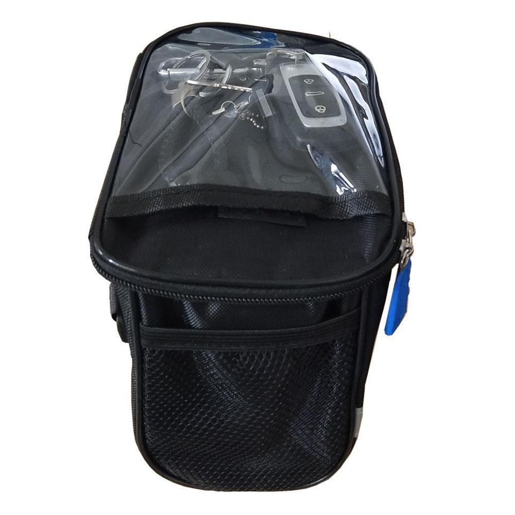 Bicycle Basket Handlebar Bag Reflective Tape Touchable Transparent Phone Bag Mountain Bike Front Pocket Cycling Storage Bag