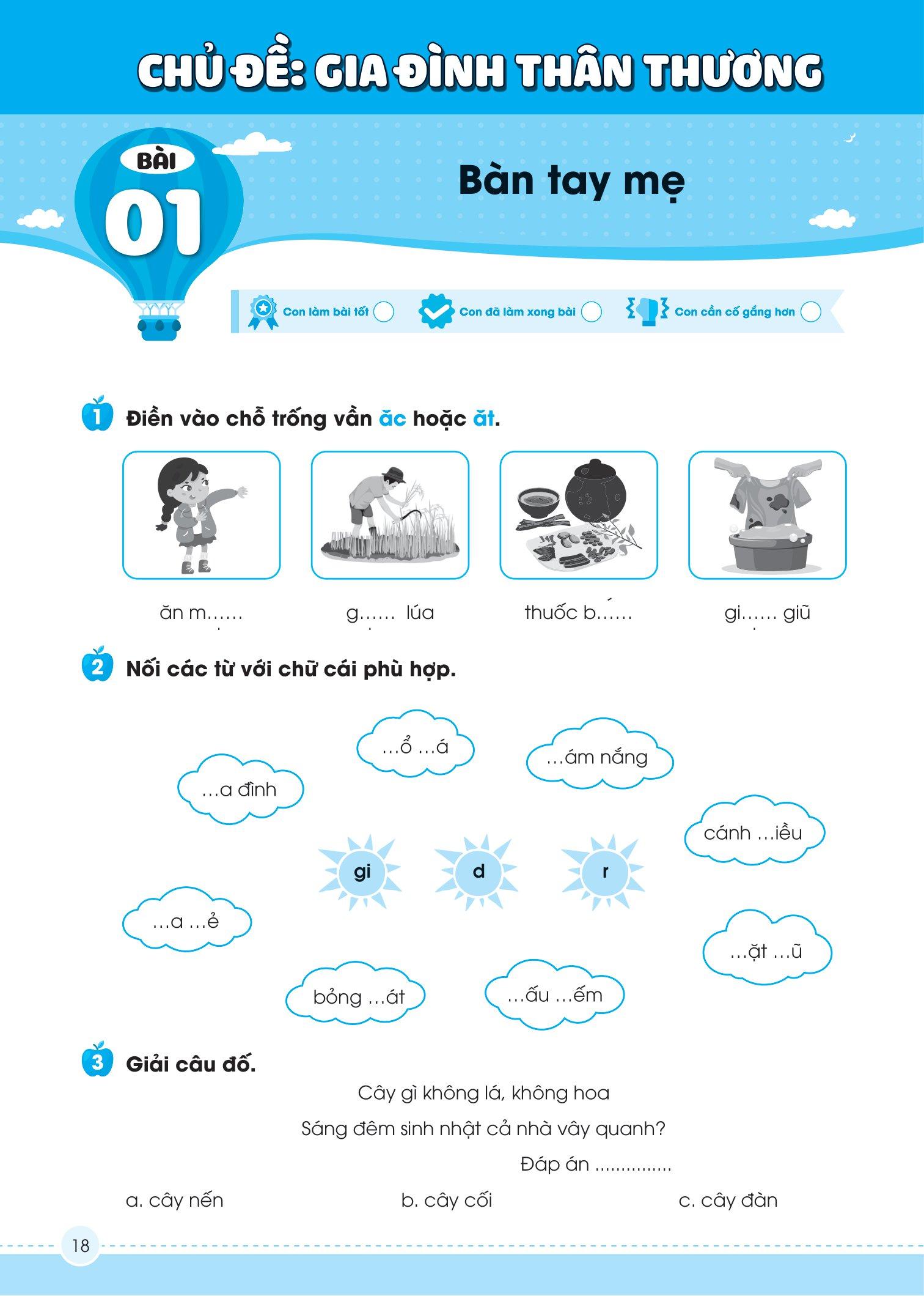 Vở Luyện Viết Chính Tả Lớp 1 - Âm - Vần - Đoạn - Chữ Hoa