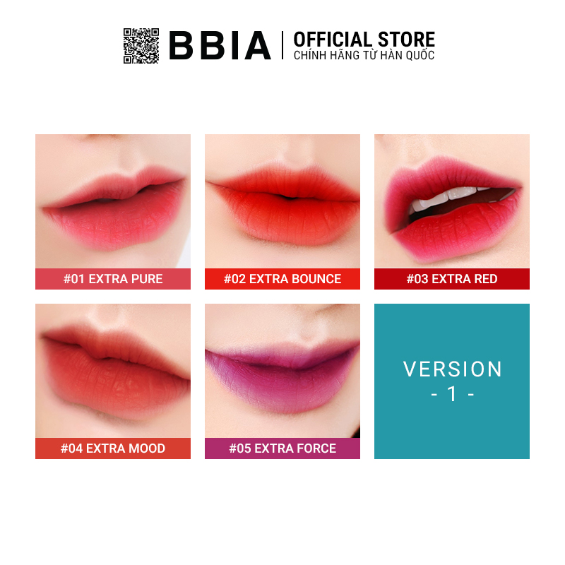 Son kem lì Bbia Last Velvet Lip Tint Version 1 5g (5 màu)