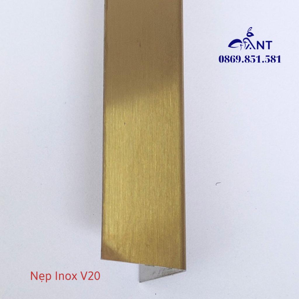 Nẹp Inox V20 Đen Xước, nẹp ốp góc tường, nẹp ốp cầu thang, nẹp trang trí, dày 0.4, thanh dài 2m7 hoặc thanh dài 3m