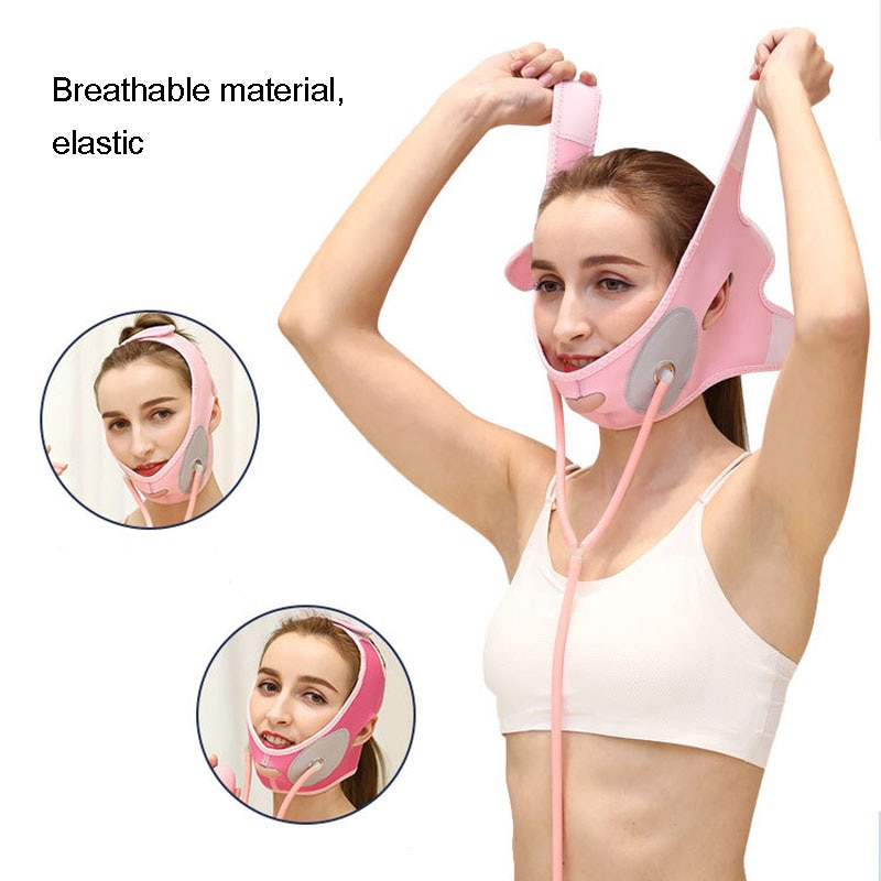 Dụng Cụ Bơm Hơi Áp Suất Nâng Cơ Mặt Tạo Vline Inflatable Face-lift Belt - Sử dụng 30 phút mỗi ngày cho hiệu quả ️️