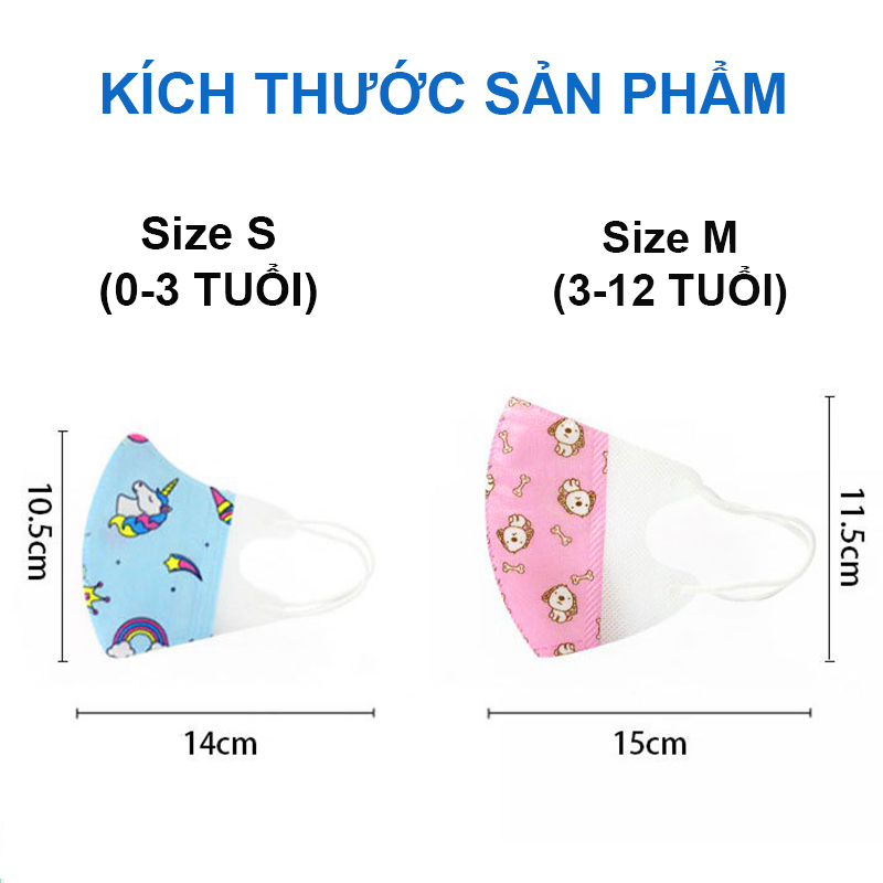 Khẩu trang cho bé, Khẩu trang trẻ em bé trai và bé gái nhiều họa tiết 0-12 tuổi bảo vệ đường hô hấp cho bé – SM017