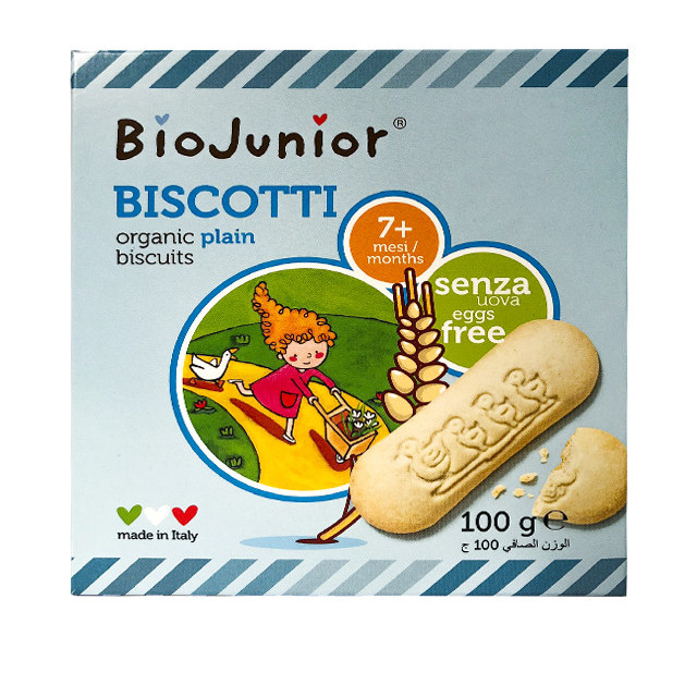 Bánh ăn dặm hữu cơ cho bé 7 tháng vị truyền thống Bio Junior 100gr - Organic plain biscuits 7 months