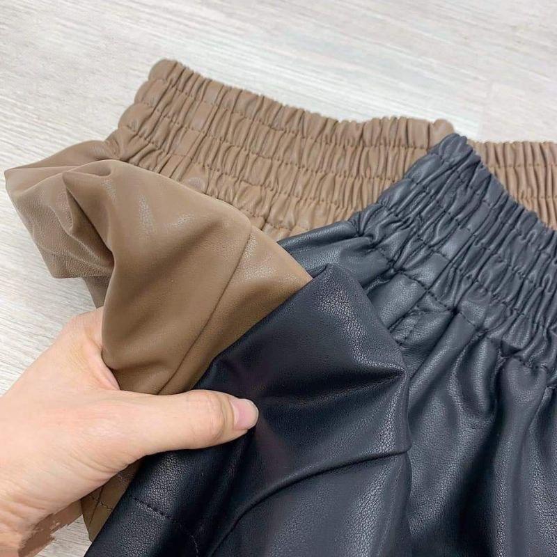 Quần Short Da Nữ Thời Trang - Quần Sóc Da Cạp Chun To Dáng Xòe Hàng Cao Cấp Kanimi