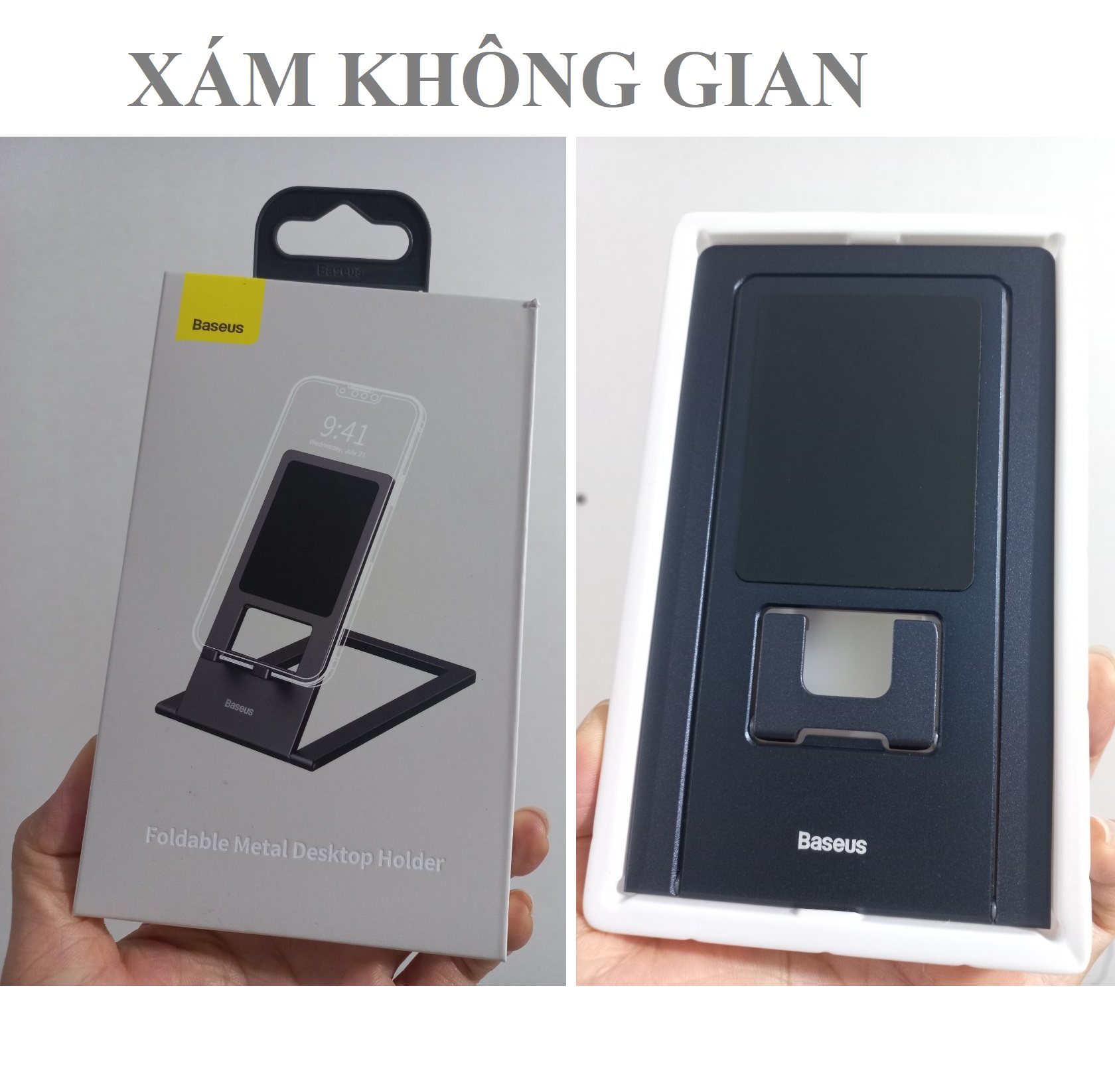 Giá đỡ máy tính bảng điện thoại để bàn hợp kim nhôm siêu mỏng xếp gọn Baseus Foldable Metal _ hàng chính hãng