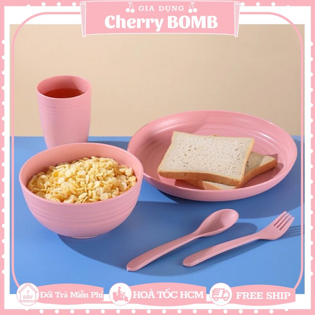 Dĩa Tròn Lúa Mạch Loại Có Viền Đáy Nhiều Size Đủ Màu Pastel - Dĩa Đựng Thức Ăn, Hoa Quả, Snack Gọn Nhẹ