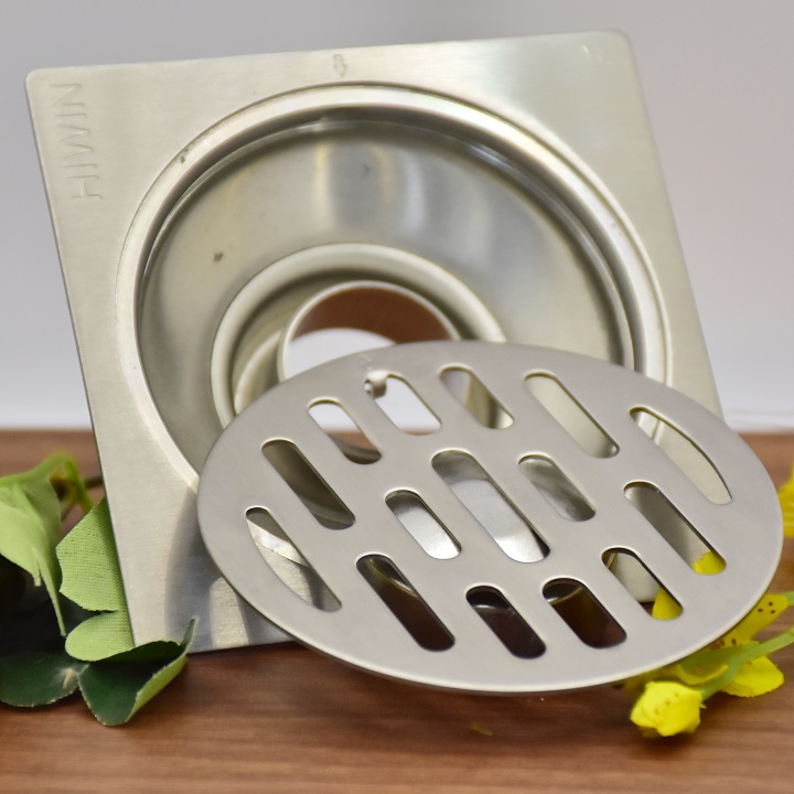 Phễu ga thoát sàn chống mùi hôi inox 304 kích thước 100x100mm HIWIN FD-1219